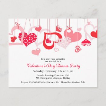 Valentine's Day Party Invitation Flat Card by all_items at Zazzle