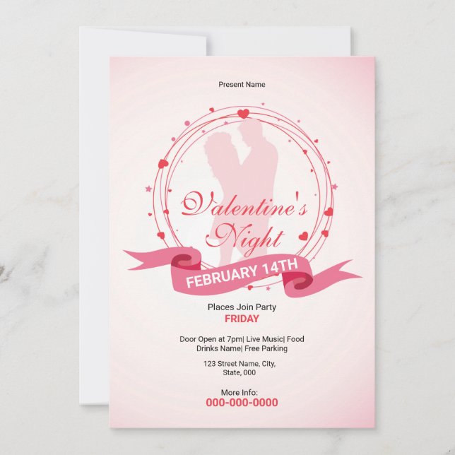 Valentines Day Party Invitation Flyer (Front)