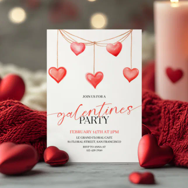 Valentine's Day Party Invitation, Galentines Day Invitation
