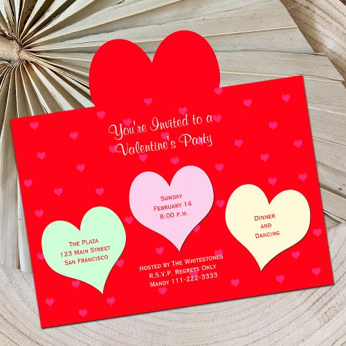 Valentines Day Party Invitation - Red Valentine