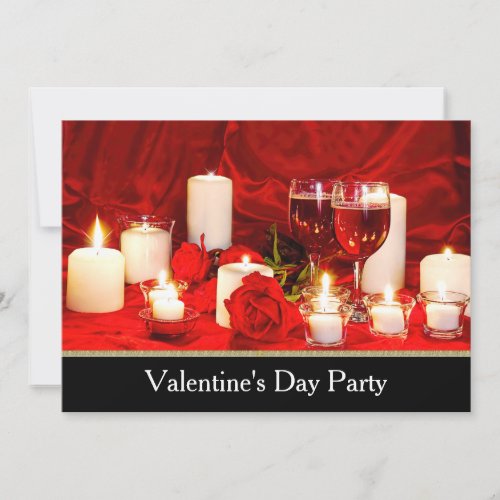 VALENTINES DAY PARTY INVITATION _ WINE AND ROSES