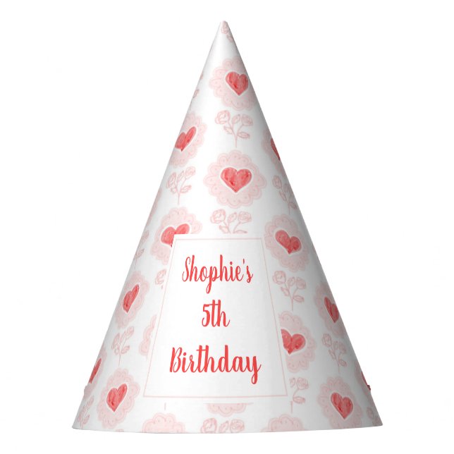 Valentine's Day Party Party Cone Hat (Front)