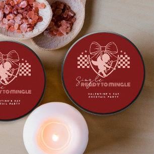 Valentine's Day Party Red Singles Retro Cupid Mini Candle Favors