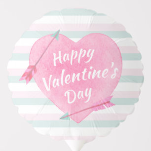 Valentine's Day Pastel Pink Mint Watercolor Heart Balloon