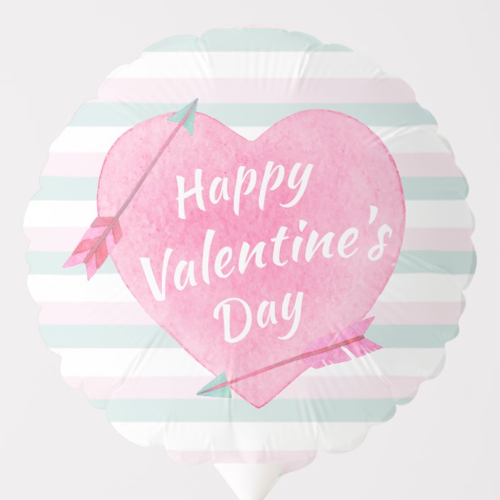 Valentine S Day Pastel Pink Mint Watercolor Heart Balloon Zazzle Com