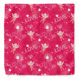Valentine's Day Pattern With Cupid Bandana