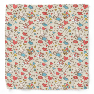 Valentine's Day Pattern with Cupid Bandana