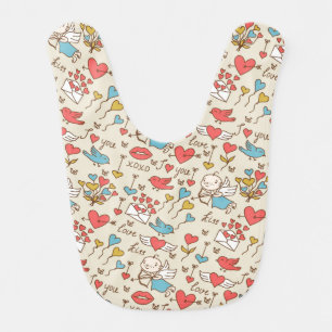 Valentine's Day Pattern with Cupid Bib