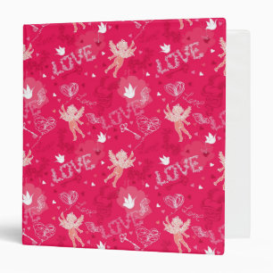 Valentine's Day  Pattern With Cupid Binder