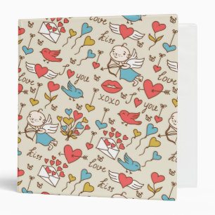 Valentine's Day Pattern with Cupid Binder