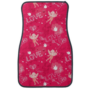 Valentine's Day Pattern With Cupid Car Floor Mat