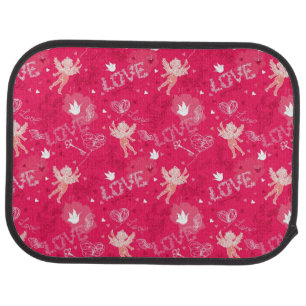 Valentine's Day Pattern With Cupid Car Floor Mat