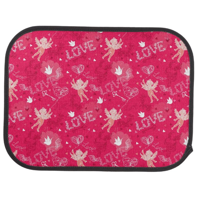 Valentine's Day  Pattern With Cupid Car Floor Mat (Rear)