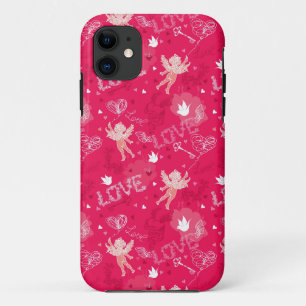Valentine's Day  Pattern With Cupid iPhone 11 Case