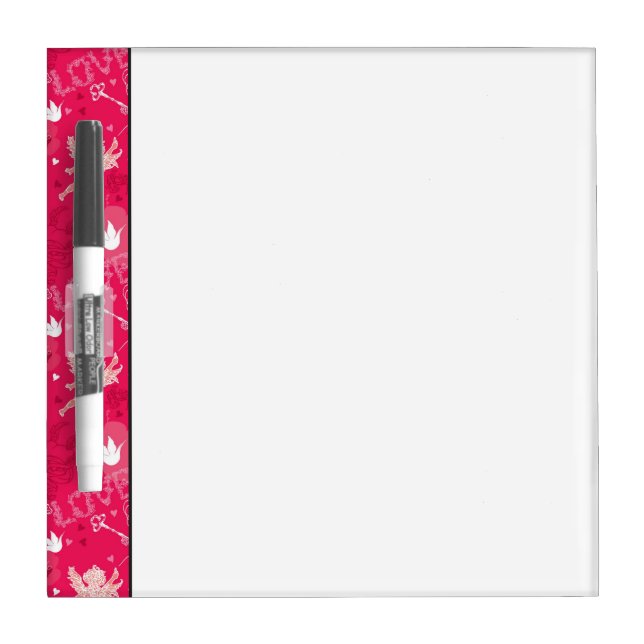 Valentine's Day  Pattern With Cupid Dry-Erase Board (Front)