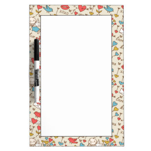 Valentine's Day Pattern with Cupid Dry-Erase Board
