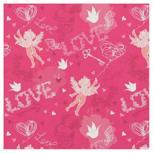 Valentine's Day  Pattern With Cupid Fabric