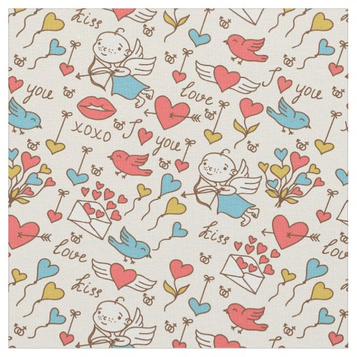 Valentine's Day Pattern with Cupid Fabric