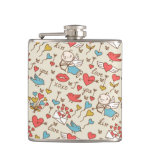 Valentine&#39;s Day Pattern with Cupid Hip Flask