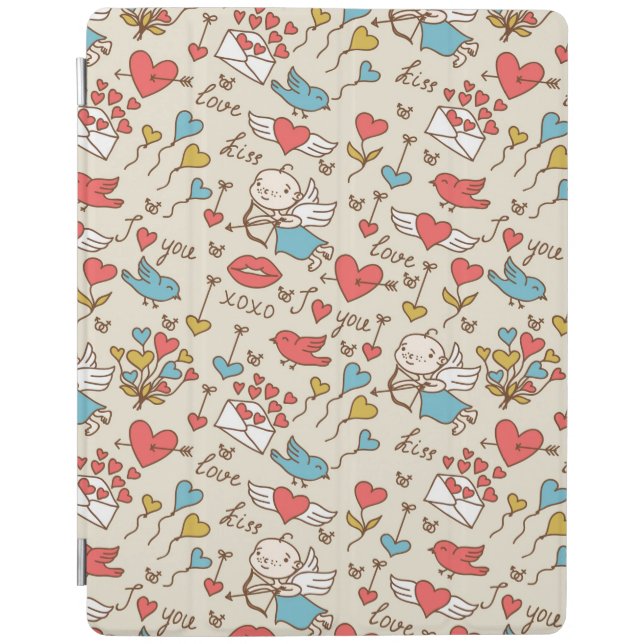 Valentine's Day Pattern with Cupid iPad Smart Cover (Front)