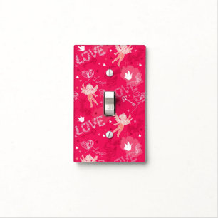 Valentine's Day Pattern With Cupid Light Switch Cover