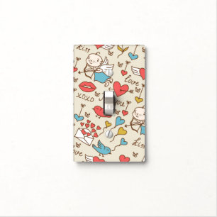 Valentine's Day Pattern with Cupid Light Switch Cover