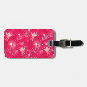 Valentine's Day Pattern With Cupid Luggage Tag