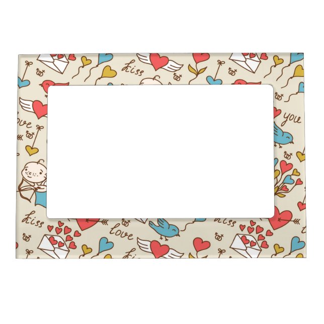 Valentine's Day Pattern with Cupid Magnetic Frame (Front)