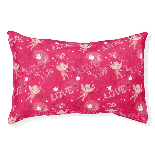 Valentine's Day  Pattern With Cupid Pet Bed (Front)