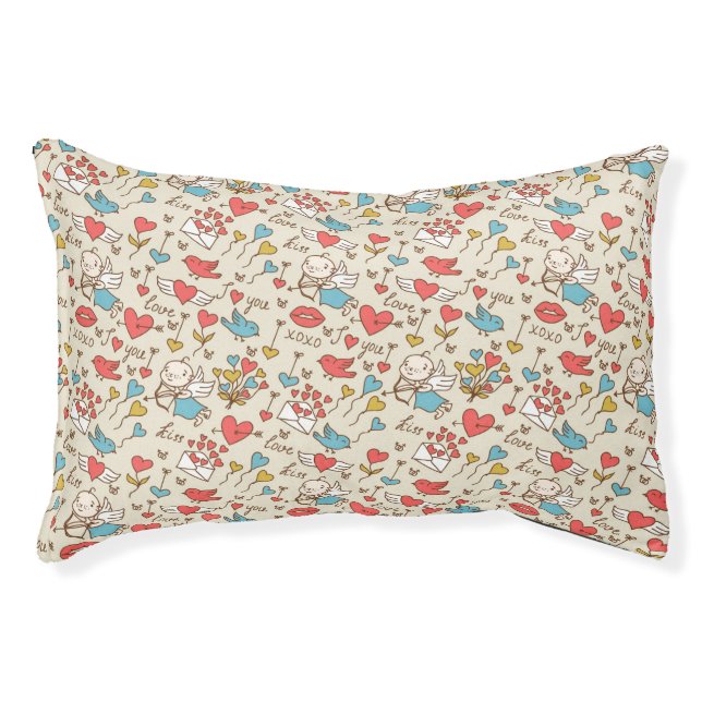 Valentine's Day Pattern with Cupid Pet Bed (Front)