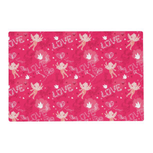 Valentine's Day  Pattern With Cupid Placemat