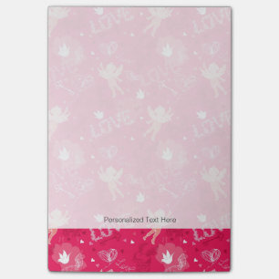 Valentine's Day Pattern With Cupid Post-it Notes