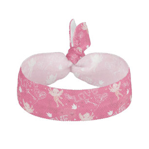 Valentine's Day  Pattern With Cupid Ribbon Hair Tie