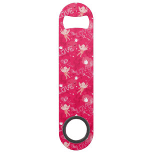 Valentine's Day  Pattern With Cupid Speed Bottle Opener