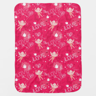 Valentine's Day Pattern With Cupid Swaddle Blanket