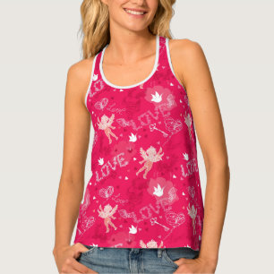 Valentine's Day Pattern With Cupid Tank Top