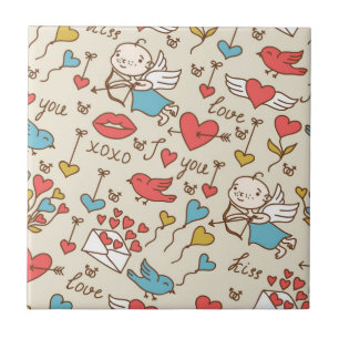 Valentine's Day Pattern with Cupid Tile