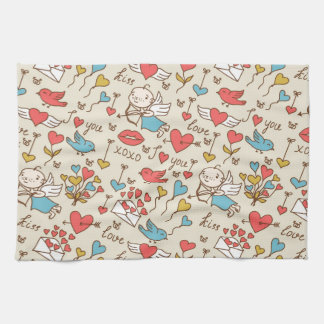Valentine's Day Pattern with Cupid Towel