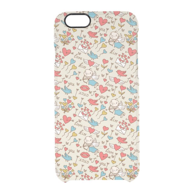 Valentine's Day Pattern with Cupid Uncommon iPhone Case (Back)
