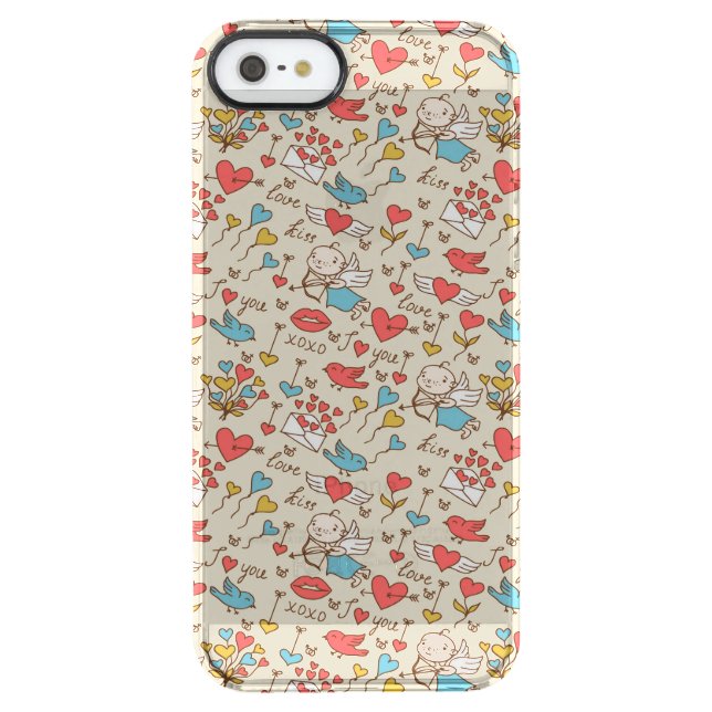 Valentine's Day Pattern with Cupid Uncommon iPhone Case (Back)