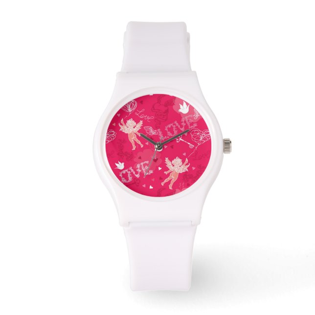 Valentine's Day  Pattern With Cupid Watch (Front)
