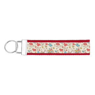 Valentine's Day Pattern with Cupid Wrist Keychain
