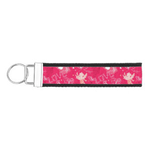 Valentine's Day Pattern With Cupid Wrist Keychain