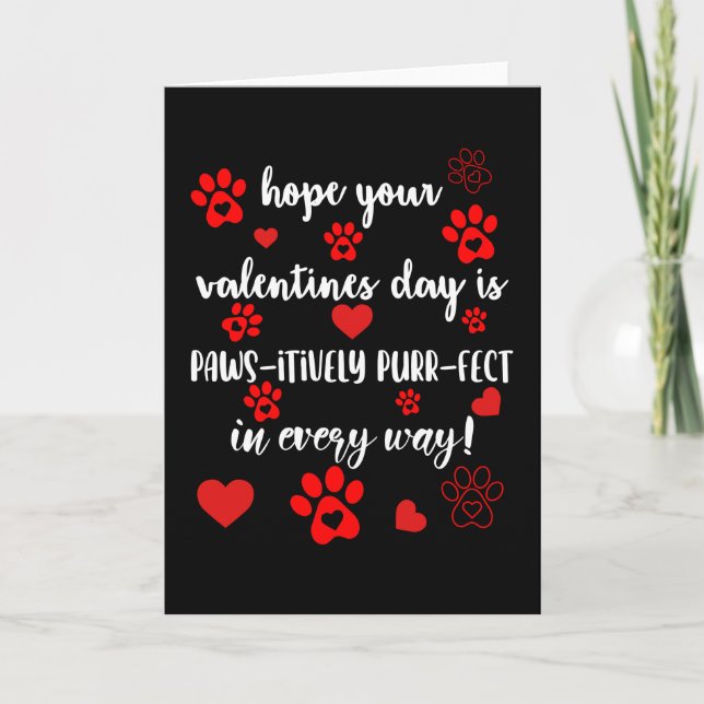 Valentines Day Paws Heart Dog Lover Card (Front)