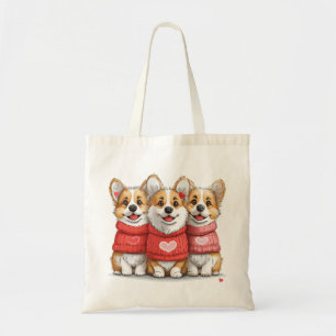 Valentines Day Pembroke Welsh Corgi Dogs Tote Bag