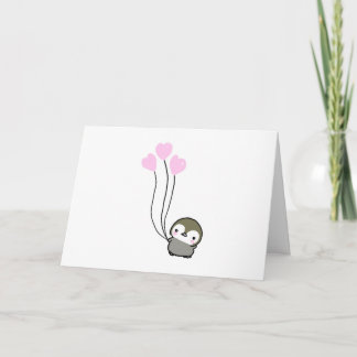 Valentines Day Penguin Card