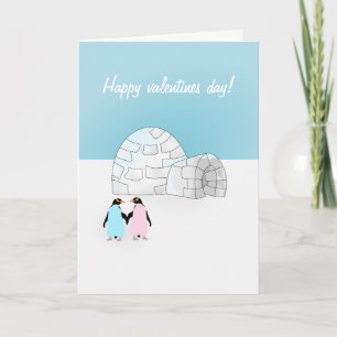 Valentines day Penguin card