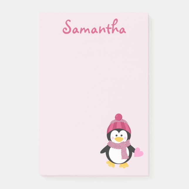 Valentine's Day Penguin  Post-it Notes (Front)