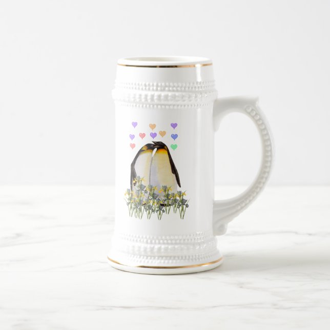 Valentine's Day Penguins Beer Stein (Right)