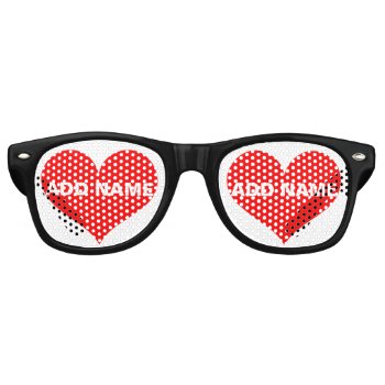 Valentine's Day Personalized Heart Sunglasses by DrawnYesterday at Zazzle